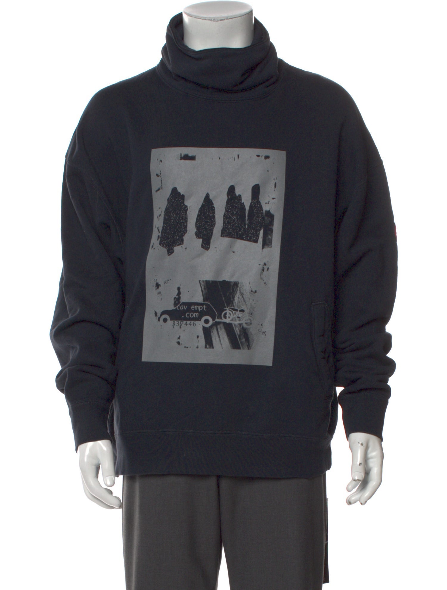 Cav Empt Graphic Print Mock Neck Hoodie