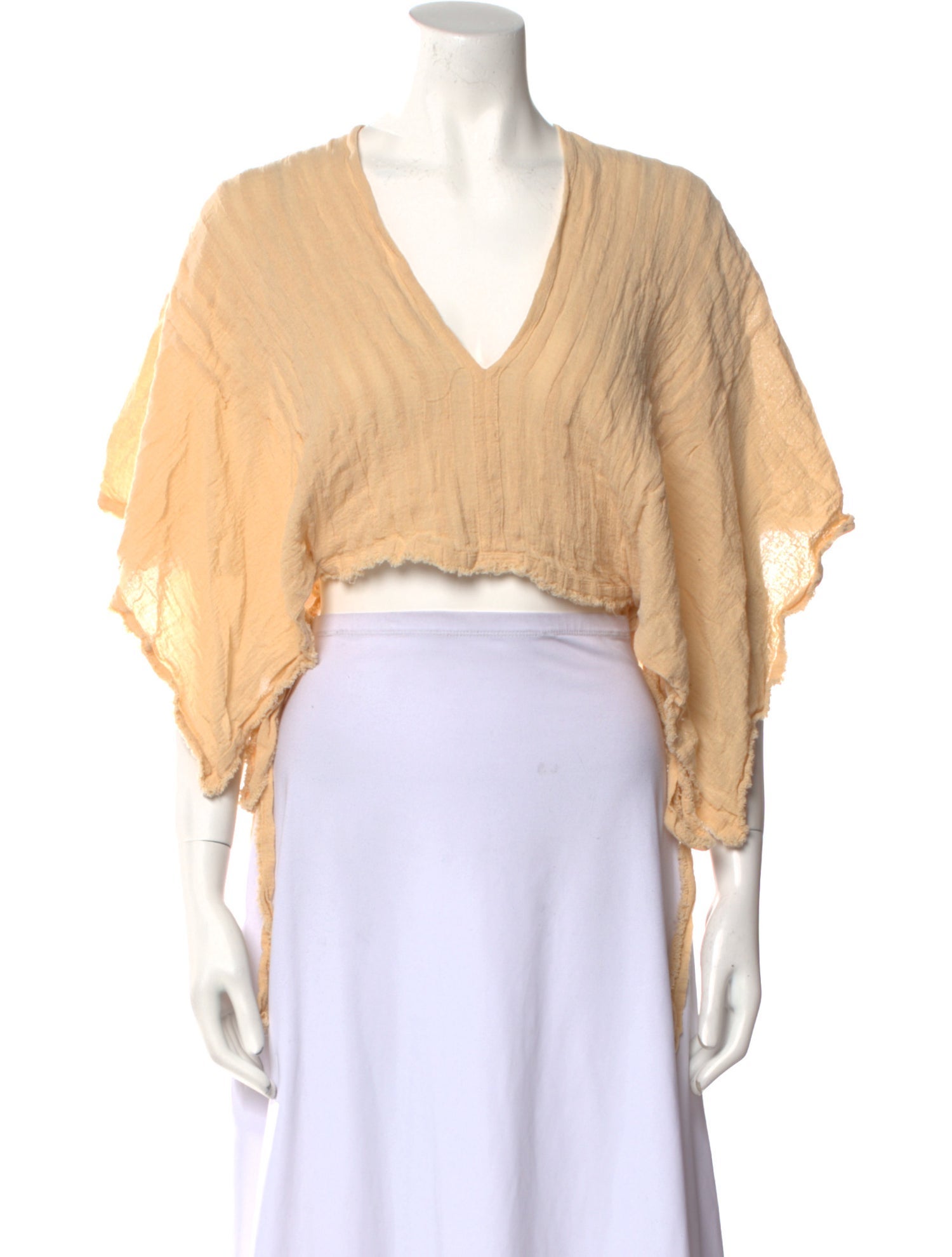 Caravana V-Neck Three-Quarter Sleeve Crop Top