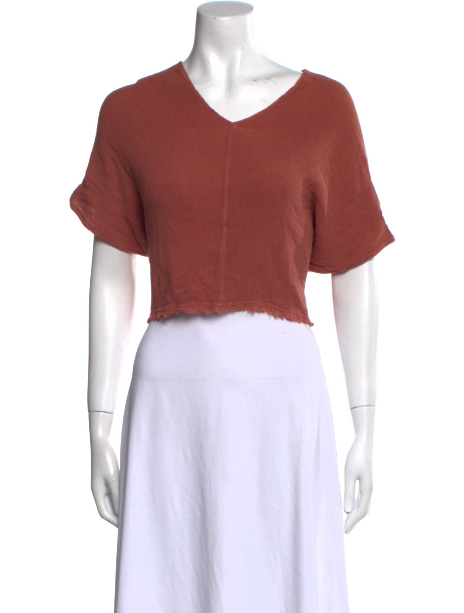 Caravana V-Neck Short Sleeve Crop Top