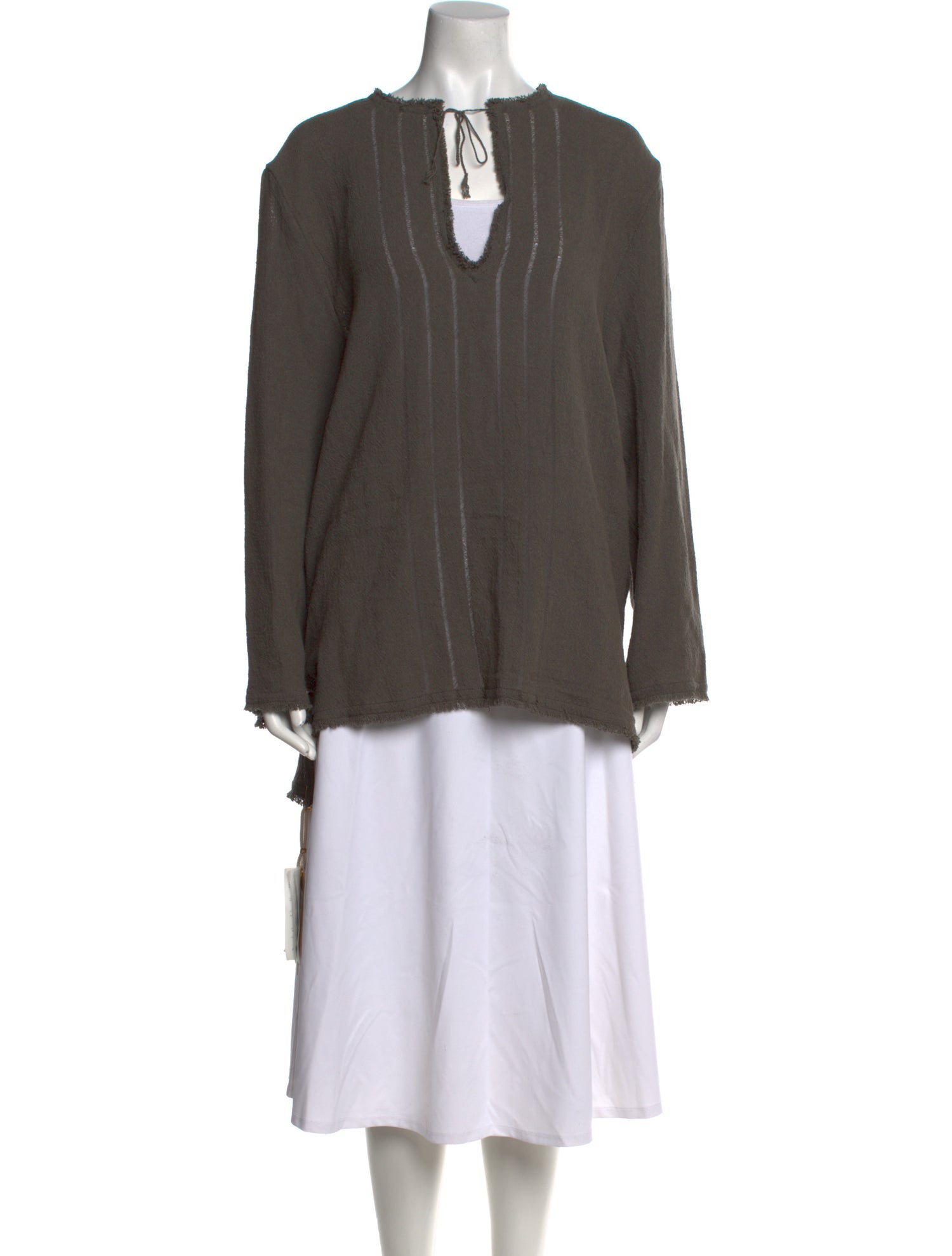 Caravana Tie Neck Long Sleeve Tunic w/ Tags