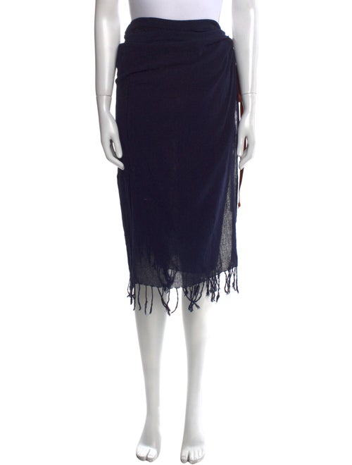 Caravana Leather Trim Embellishment Midi Length Skirt