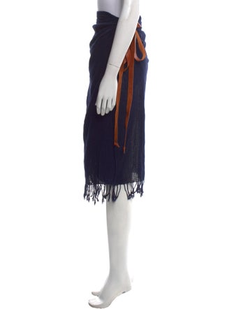 Caravana Leather Trim Embellishment Midi Length Skirt