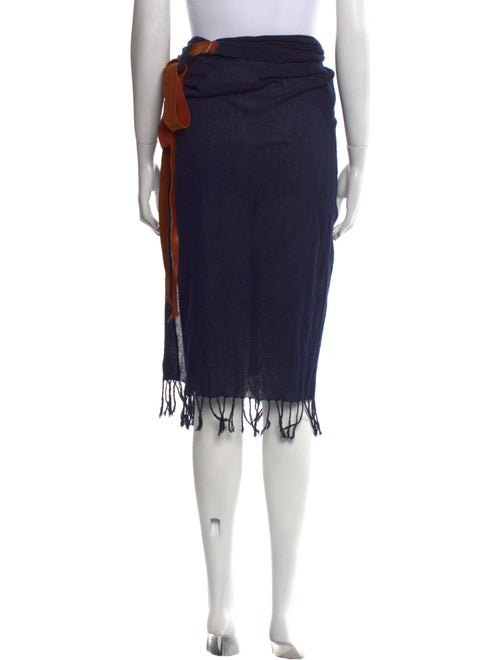 Caravana Leather Trim Embellishment Midi Length Skirt