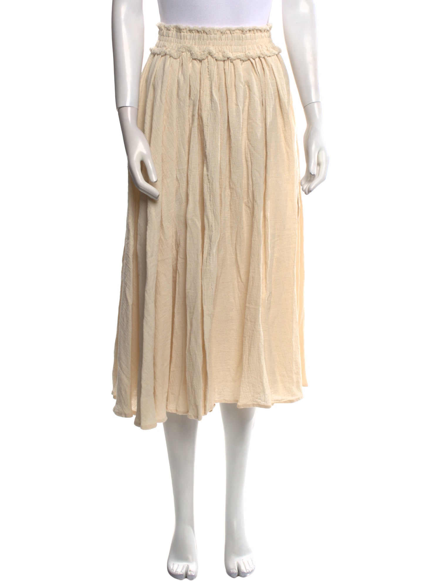 Caravana Raw-Edge Trim Midi Length Skirt