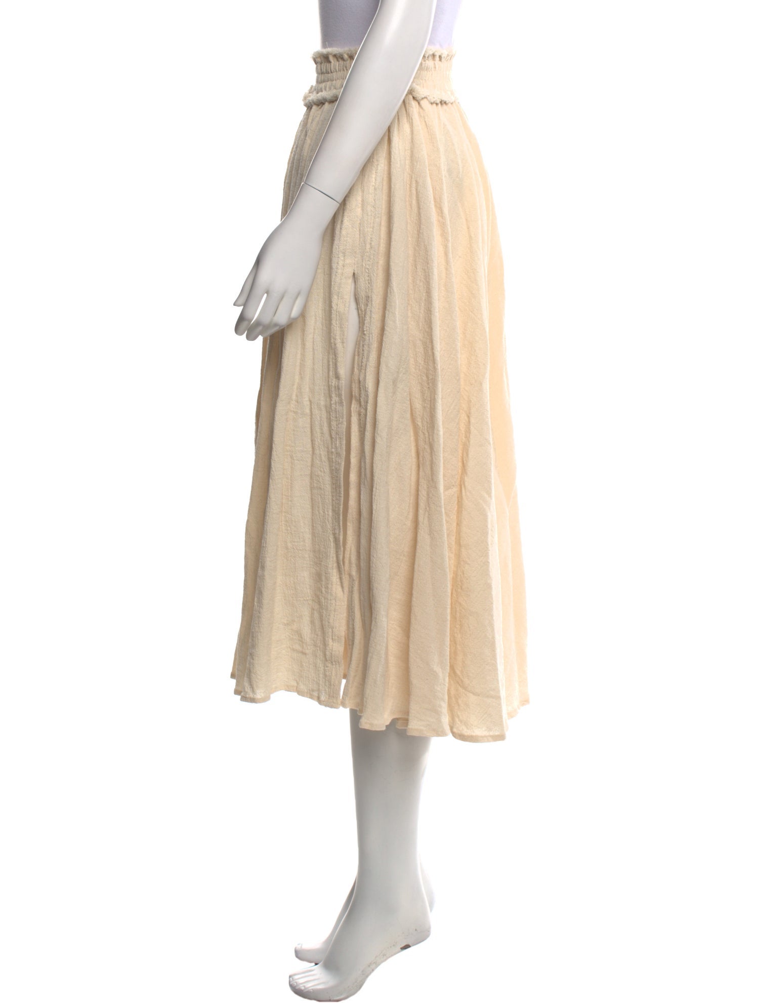 Caravana Raw-Edge Trim Midi Length Skirt