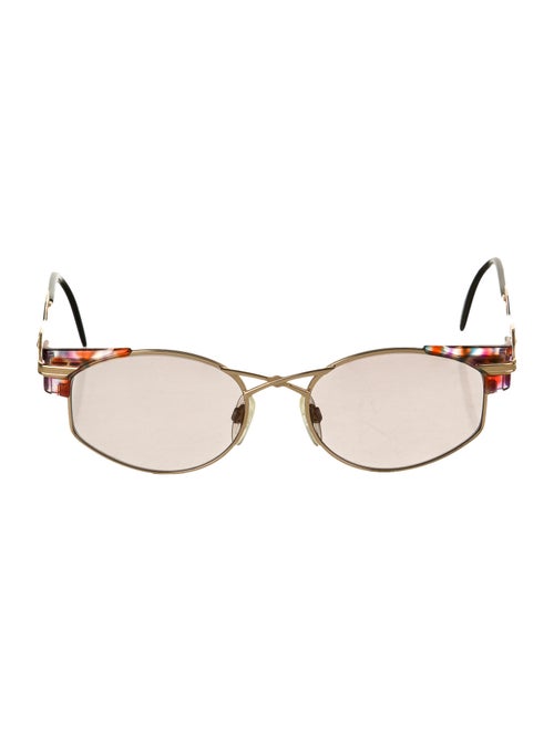 Cazal Round Mirrored Sunglasses Gold