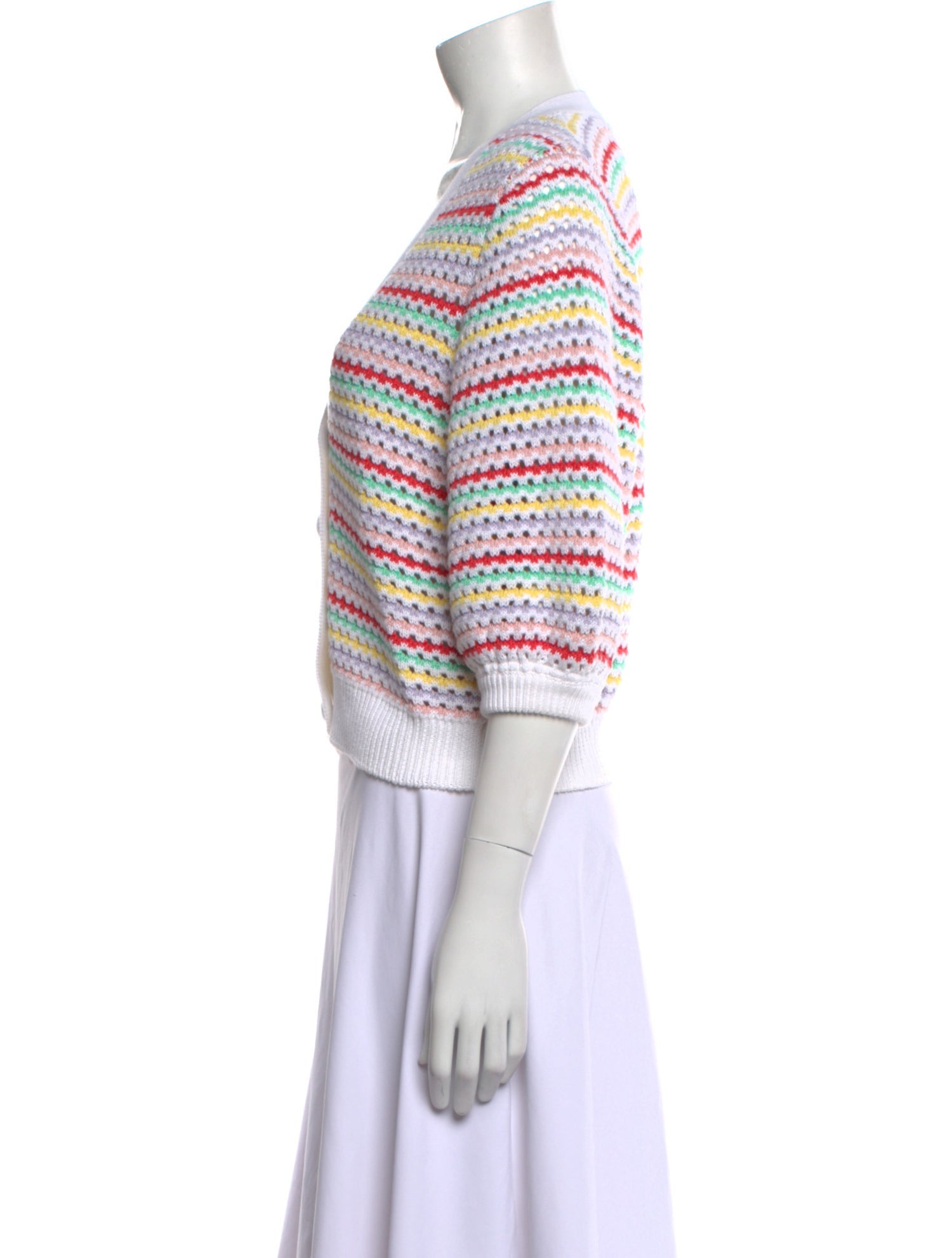 Cotton By Autumn Cashmere Striped V-Neck Sweater w/ Tags