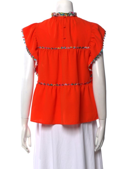 Crosby by Mollie Burch Mock Neck Short Sleeve Blouse