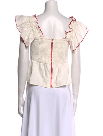 Crosby by Mollie Burch Graphic Print Square Neckline Crop Top