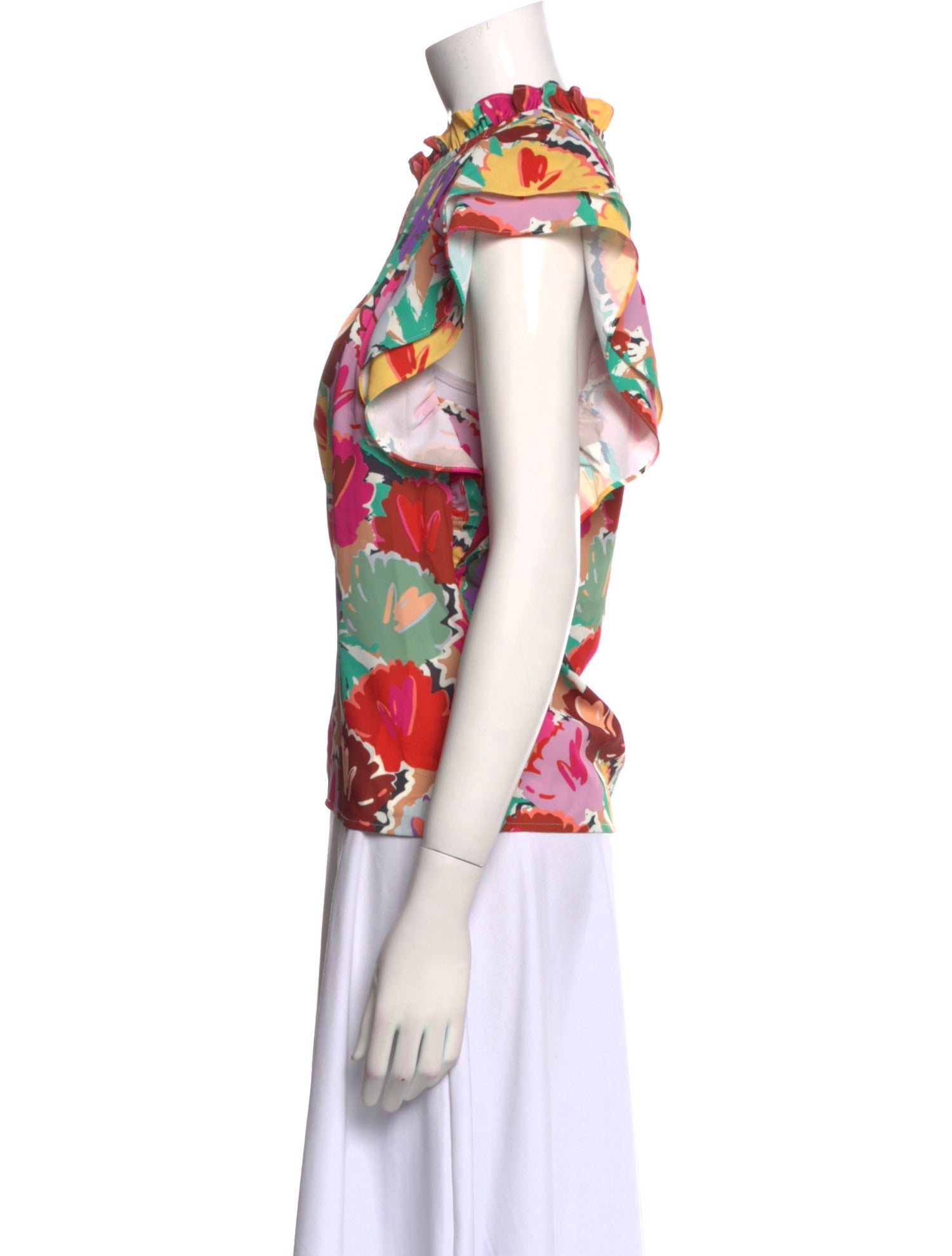 Crosby by Mollie Burch Floral Print Mock Neck Blouse