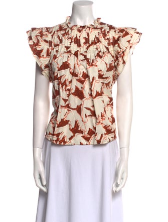 Crosby by Mollie Burch Printed Mock Neck Blouse