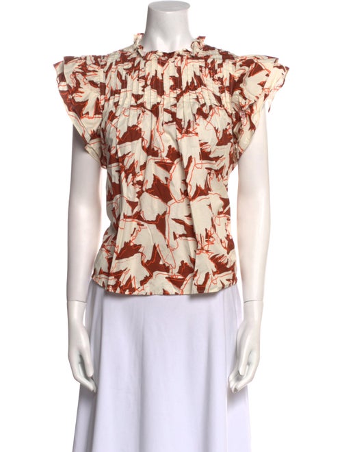 Crosby by Mollie Burch Printed Mock Neck Blouse