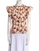 Crosby by Mollie Burch Printed Mock Neck Blouse