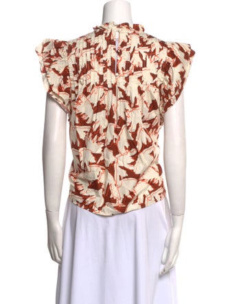 Crosby by Mollie Burch Printed Mock Neck Blouse