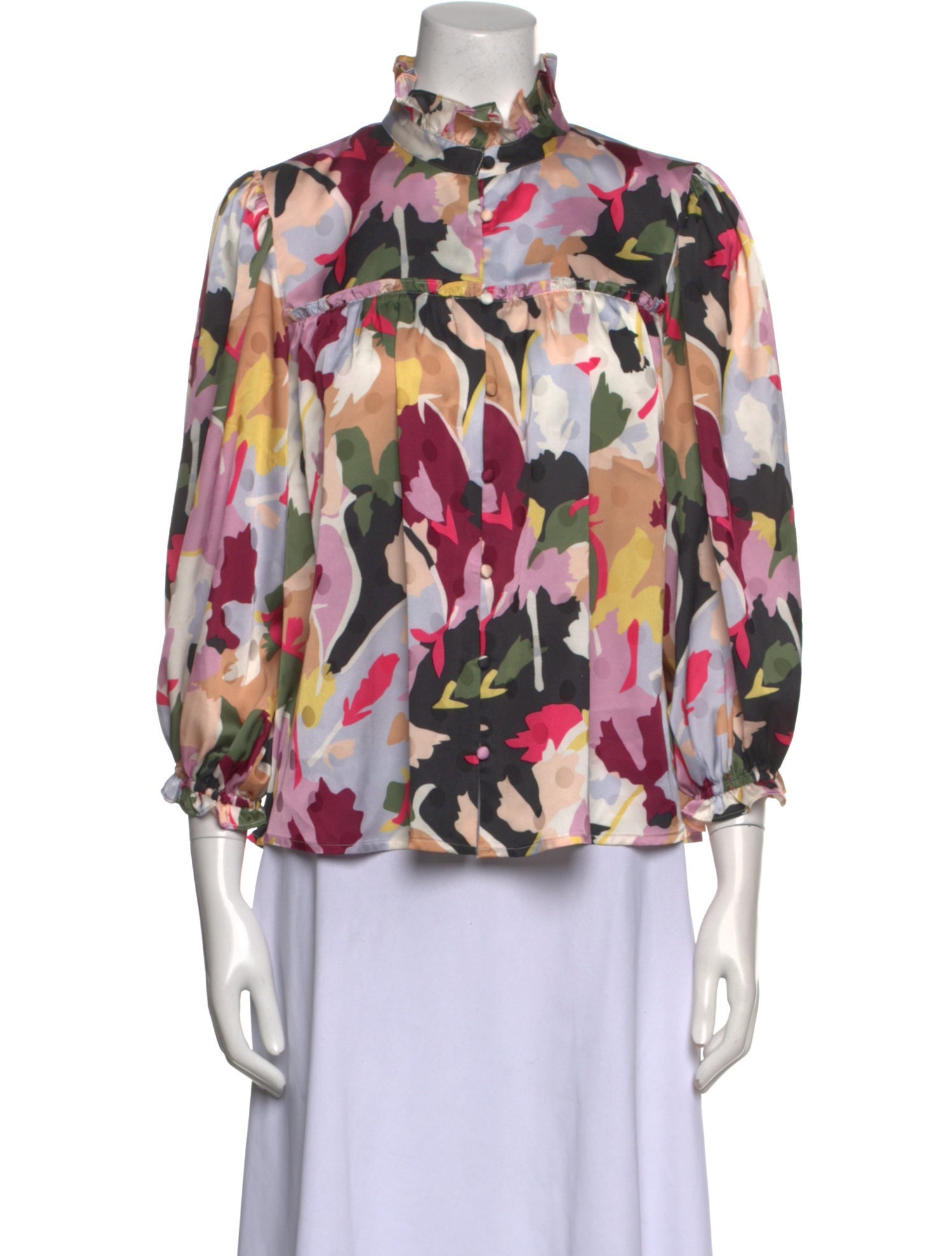 Crosby by Mollie Burch Floral Print Mock Neck Blouse