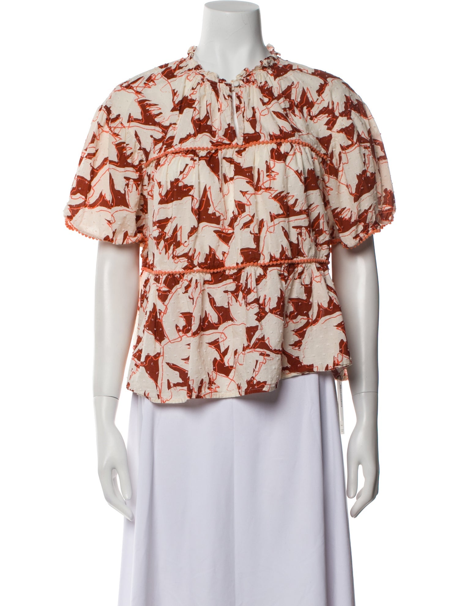 Crosby by Mollie Burch Floral Print Mock Neck Blouse