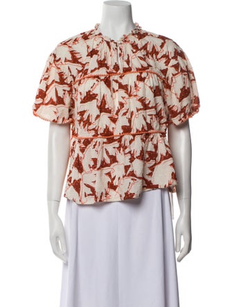 Crosby by Mollie Burch Floral Print Mock Neck Blouse