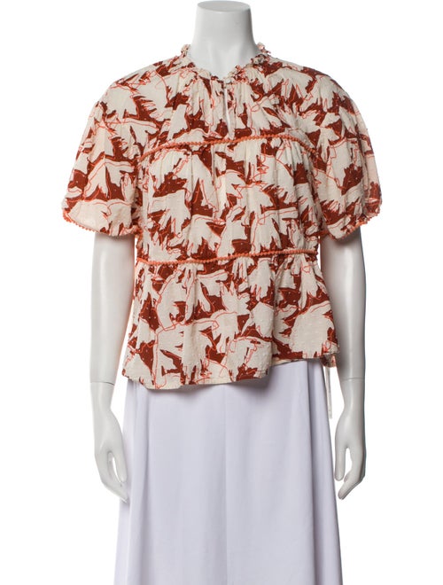 Crosby by Mollie Burch Floral Print Mock Neck Blouse