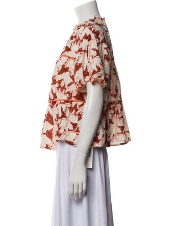 Crosby by Mollie Burch Floral Print Mock Neck Blouse