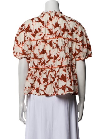 Crosby by Mollie Burch Floral Print Mock Neck Blouse