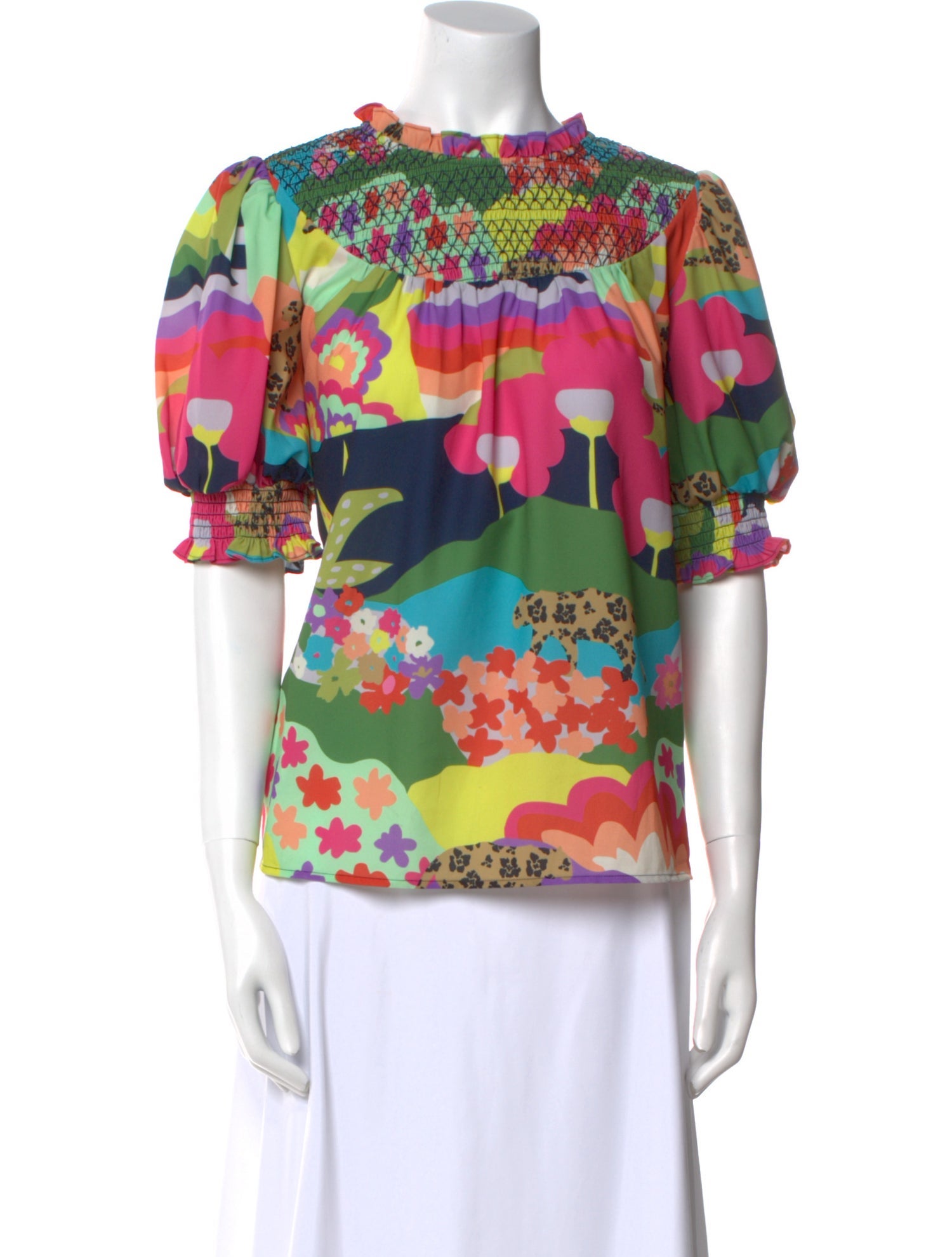 Crosby by Mollie Burch Floral Print Mock Neck Blouse