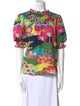 Crosby by Mollie Burch Floral Print Mock Neck Blouse