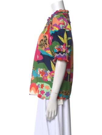 Crosby by Mollie Burch Floral Print Mock Neck Blouse