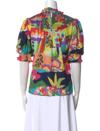 Crosby by Mollie Burch Floral Print Mock Neck Blouse