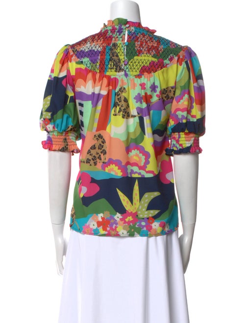 Crosby by Mollie Burch Floral Print Mock Neck Blouse