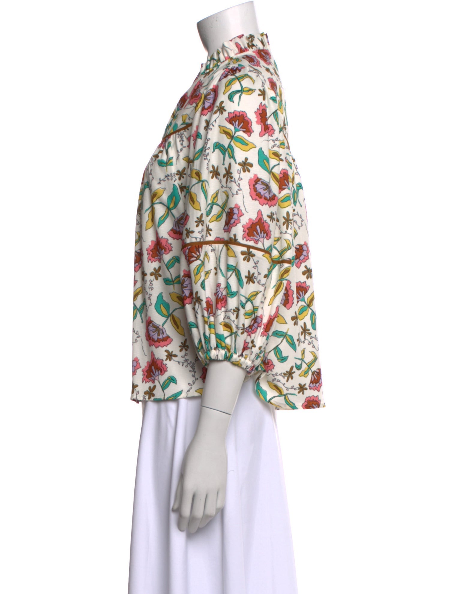 Crosby by Mollie Burch Floral Print Mock Neck Blouse