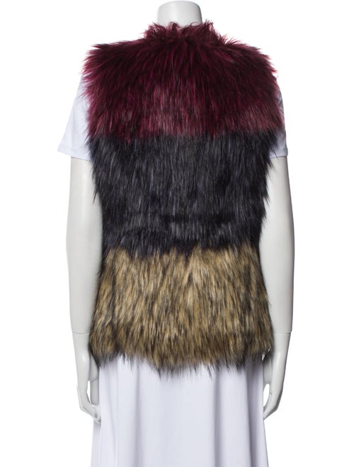 Cusp by Neiman Marcus Faux Fur Colorblock Pattern Vest