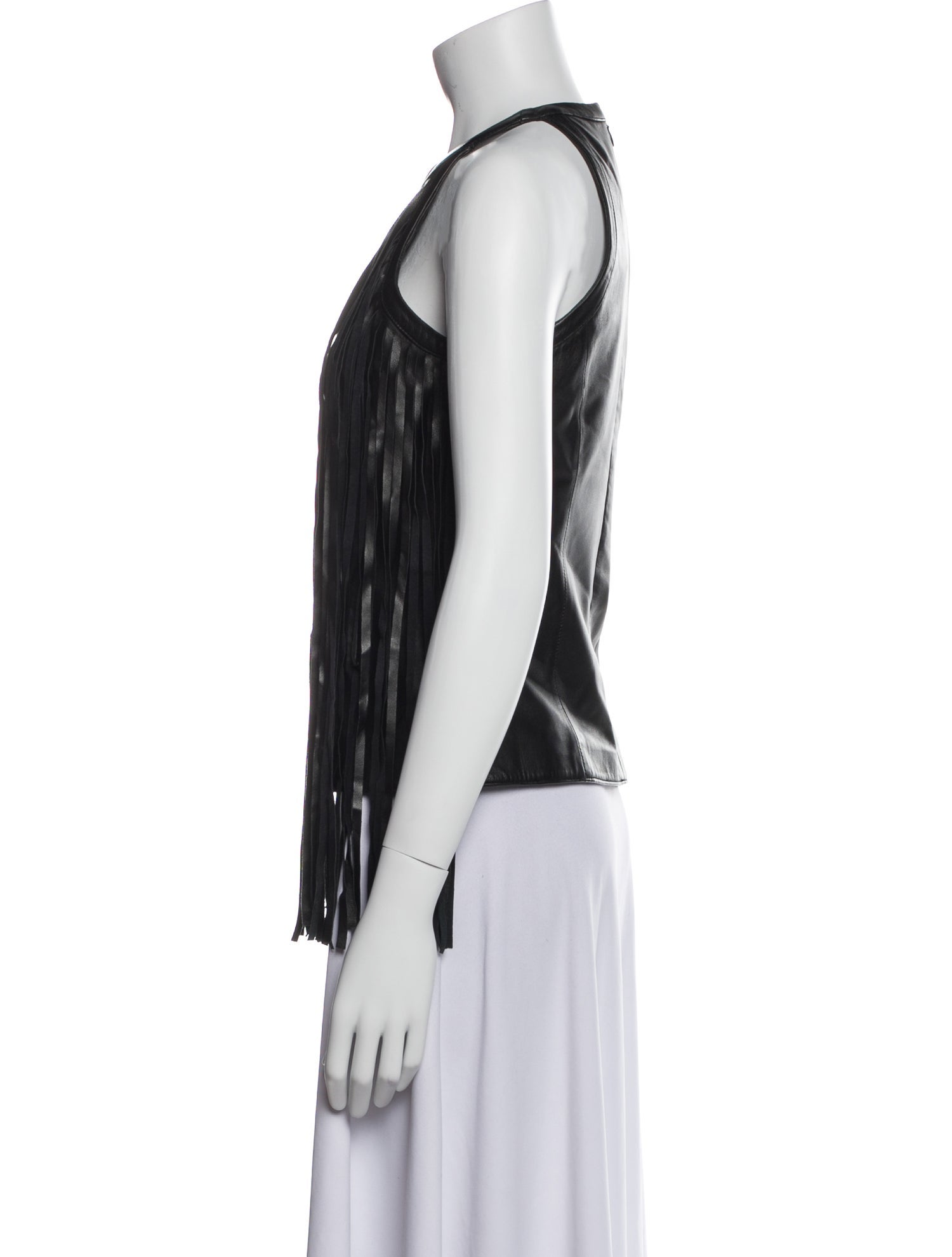 Cusp by Neiman Marcus Leather Halterneck Blouse