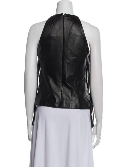 Cusp by Neiman Marcus Leather Halterneck Blouse