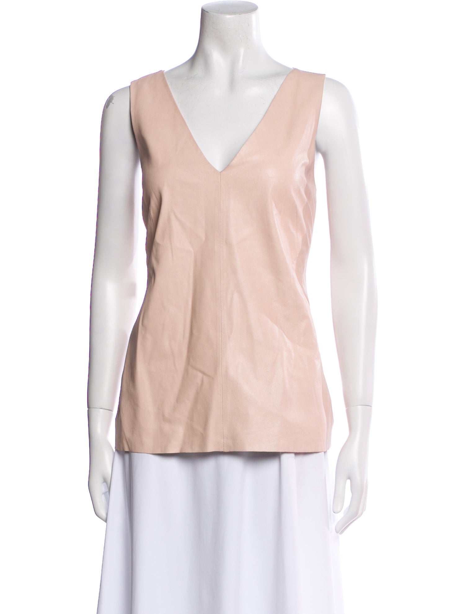 Cusp by Neiman Marcus Leather V-Neck Top