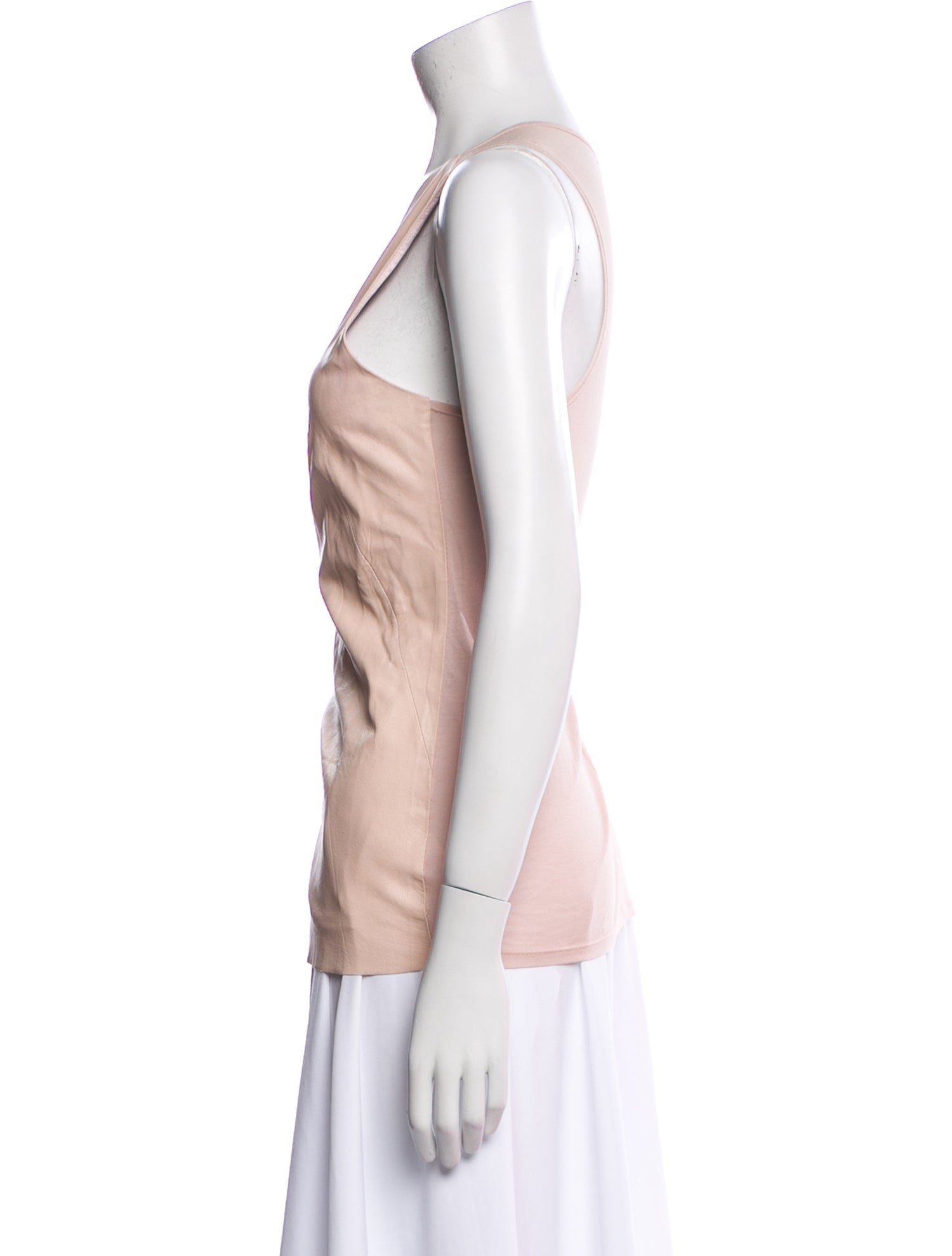 Cusp by Neiman Marcus Leather V-Neck Top