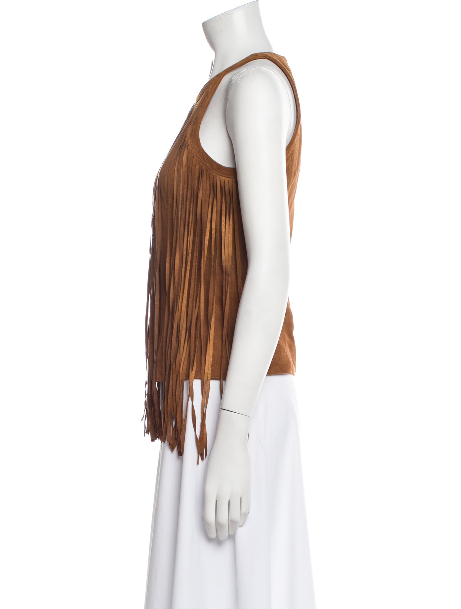 Cusp by Neiman Marcus Leather Crew Neck Blouse