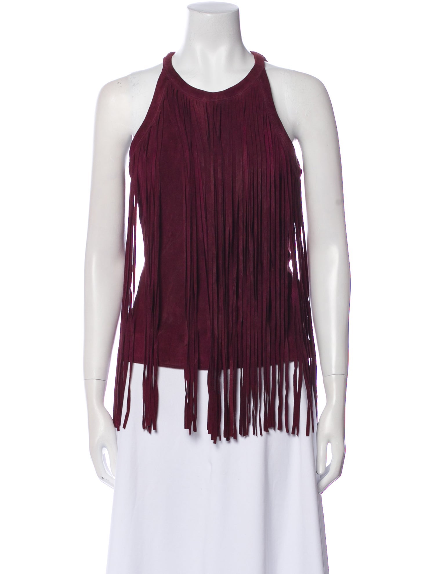 Cusp by Neiman Marcus Leather Halterneck Blouse