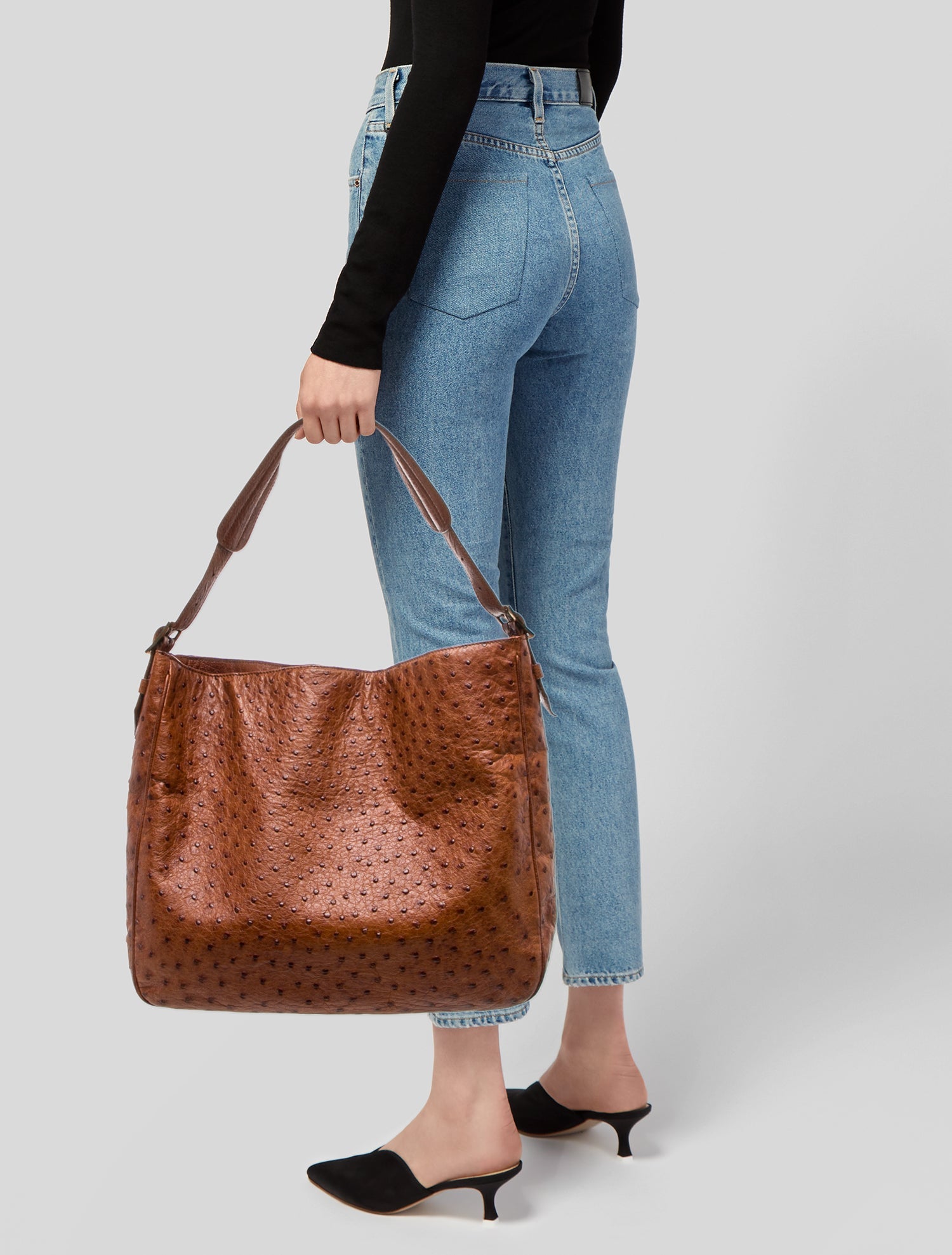 Cape Cobra Ostrich Shoulder Bag