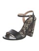 Cavalli Class Leather Animal Print Sandals