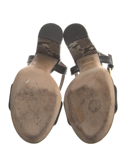 Cavalli Class Leather Animal Print Sandals