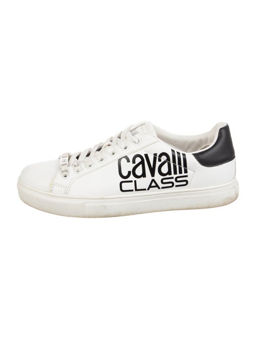 Cavalli Class Leather Graphic Print Sneakers