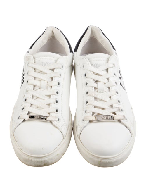 Cavalli Class Leather Graphic Print Sneakers