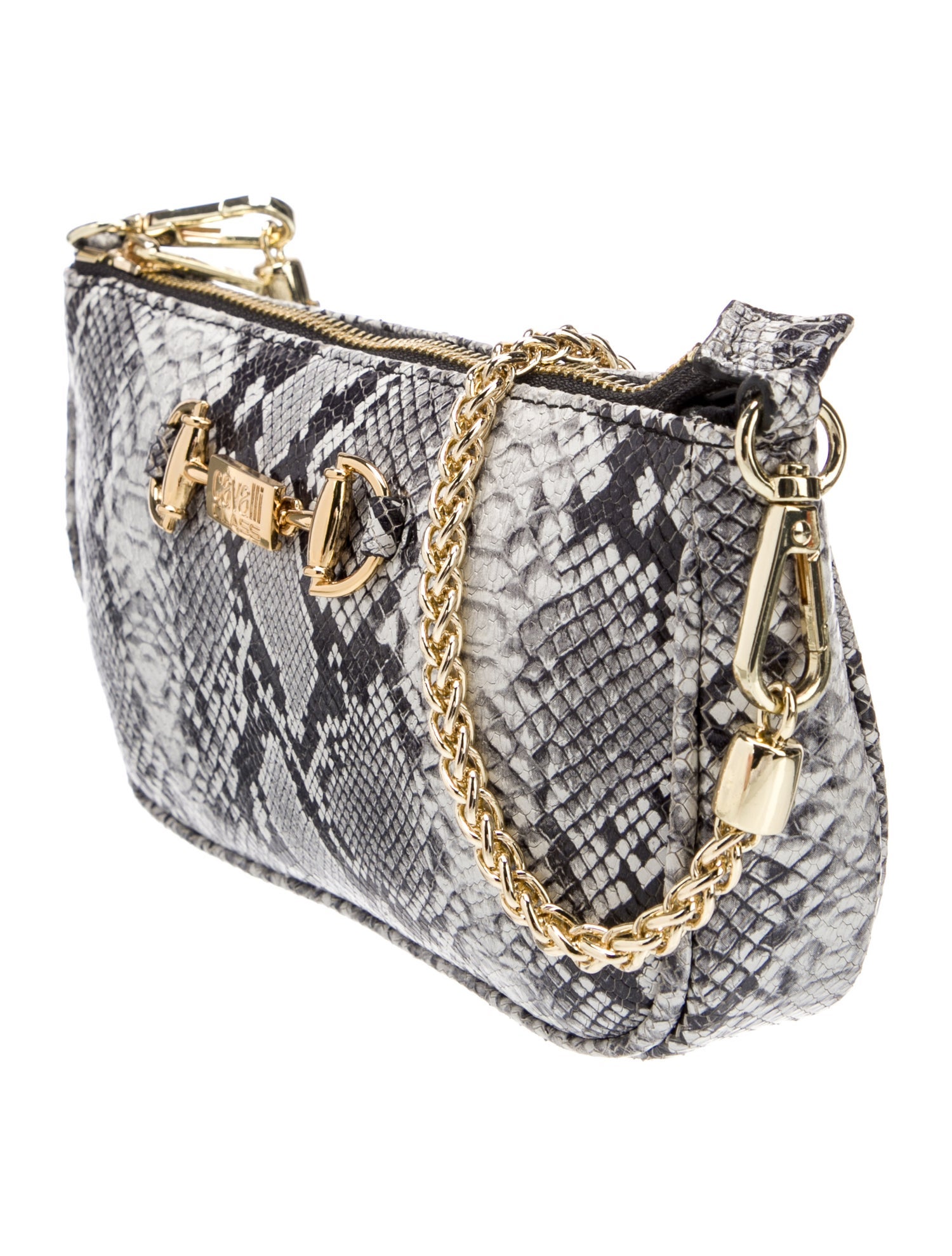 Cavalli Class Calf Leather Shoulder Bag