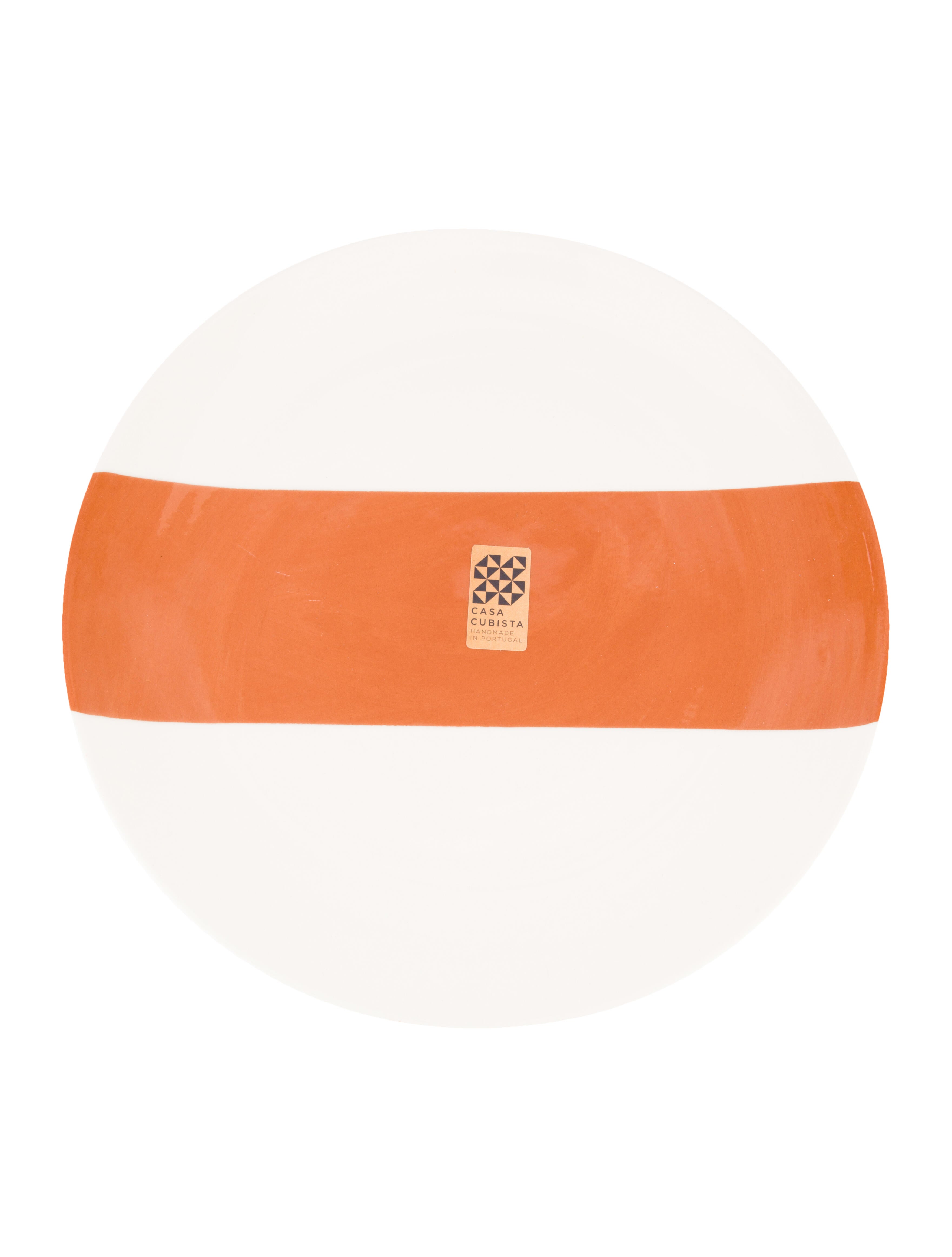 Casa Cubista Rectangle Salad Plate Terracotta & White