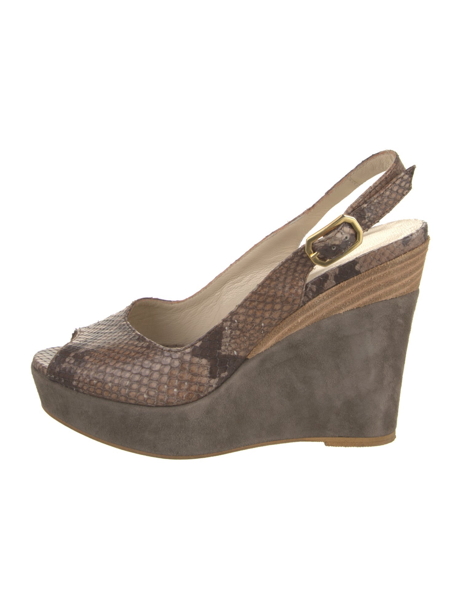 Coccinelle Leather Animal Print Slingback Sandals