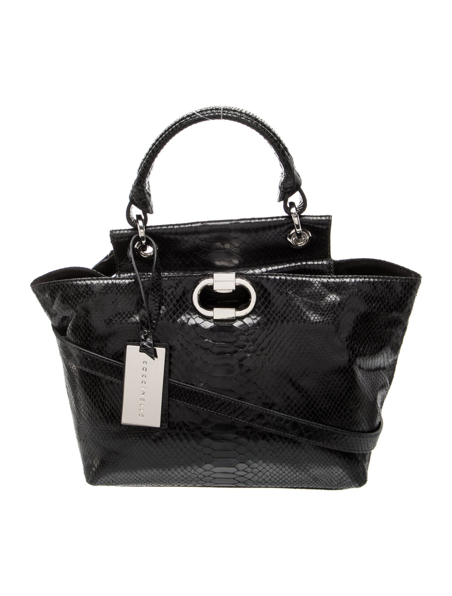 Coccinelle Embossed Leather Top Handle Bag