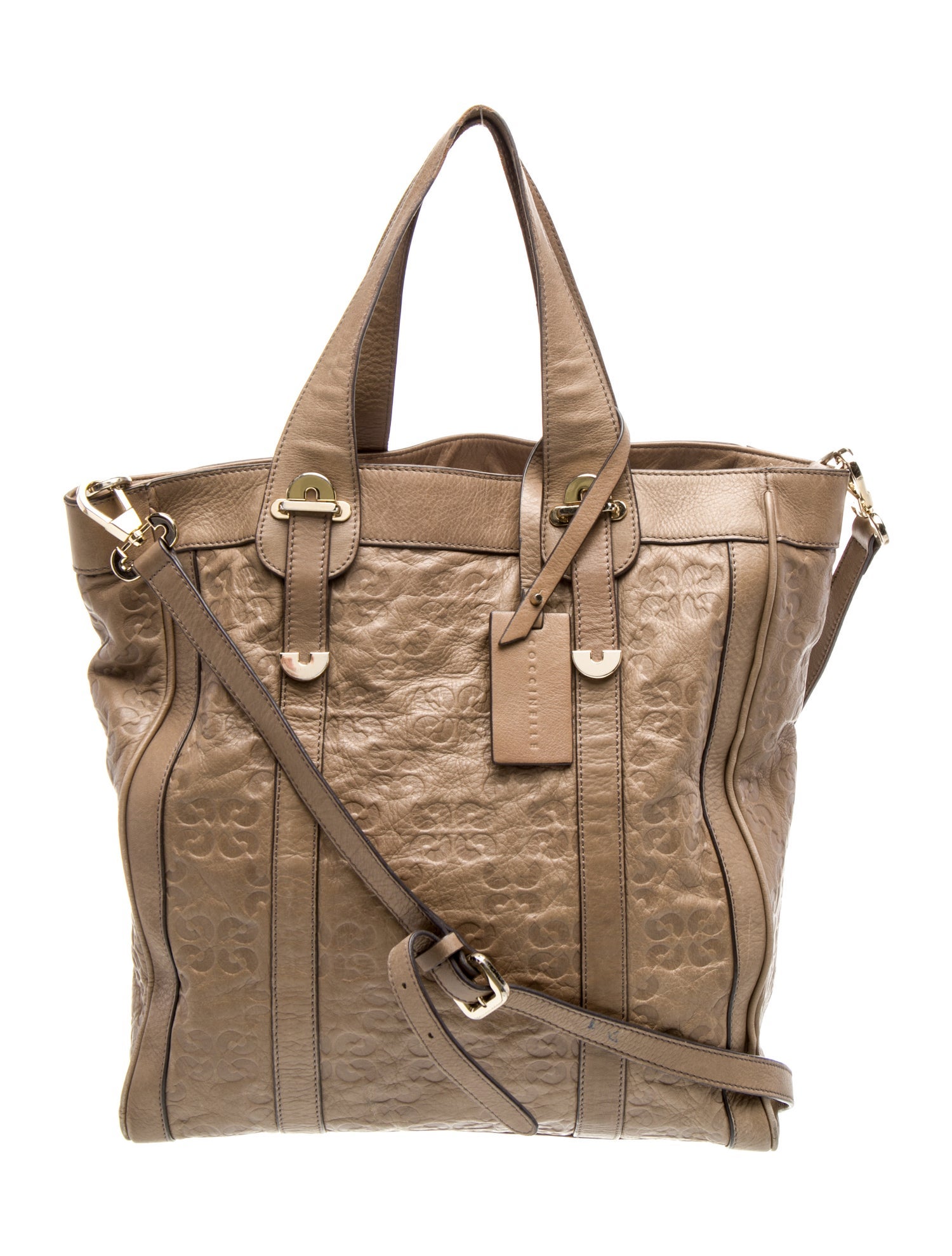 Coccinelle Embossed Leather Bucket Bag