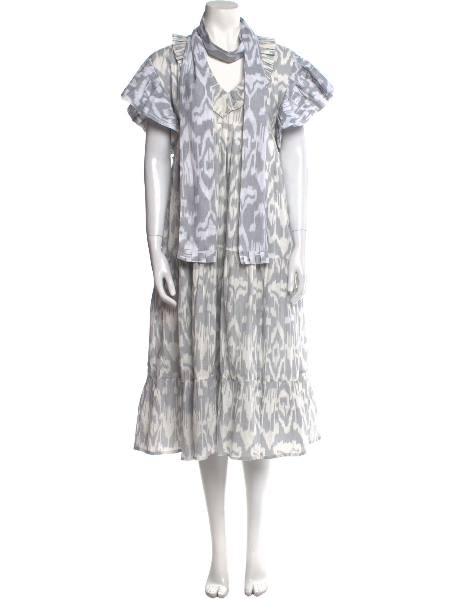 Cynthia Cazort Collins Printed Midi Length Dress