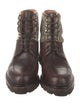 Cartujano Leather Colorblock Pattern Combat Boots