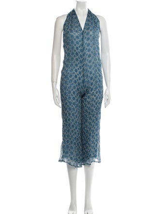 Cloe Cassandro Silk Printed Jumpsuit